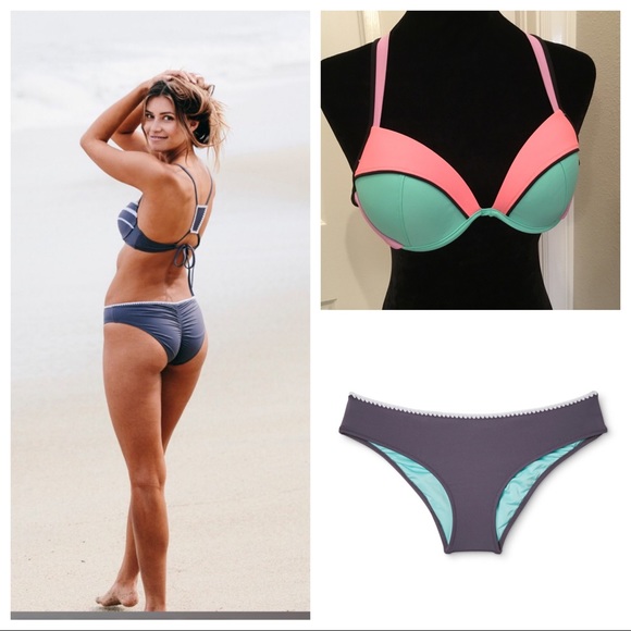 Xhilaration halter block bikini top & bottoms - Picture 3 of 8